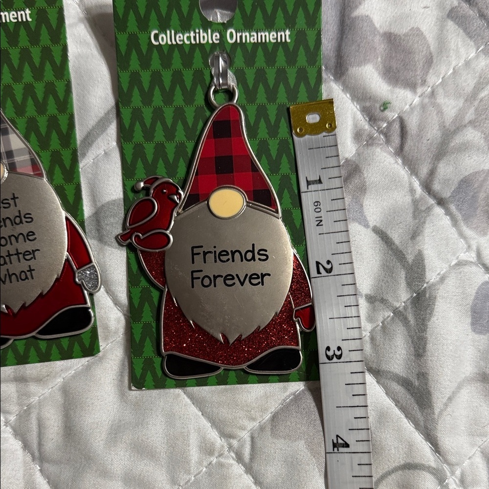 GANZ Gnome Friends Ornament Set - Red and Silver - Picture 2 of 4